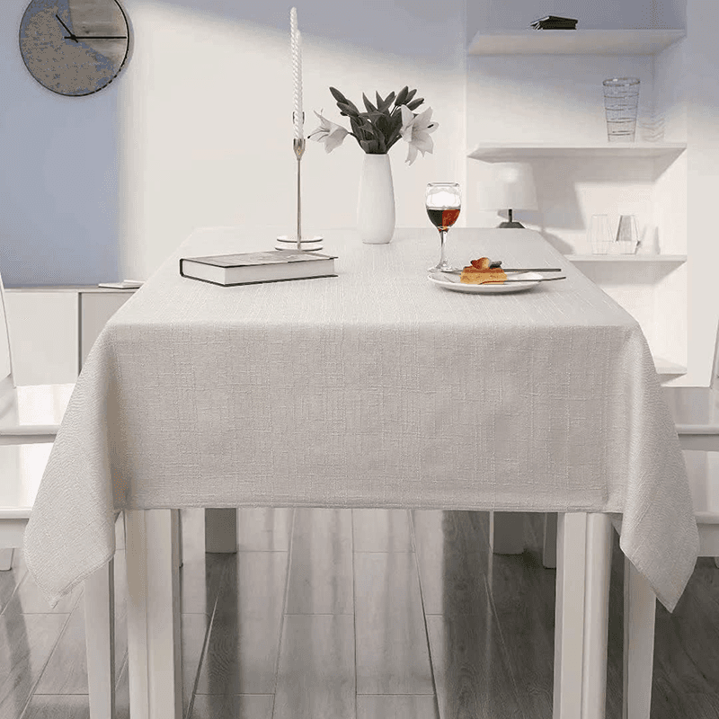 I00006 linen rectangular solid color tablecloth, waterproof and washable, suitable for various indoor and outdoor occasions, kitchens, restaurants, parties, and picnics