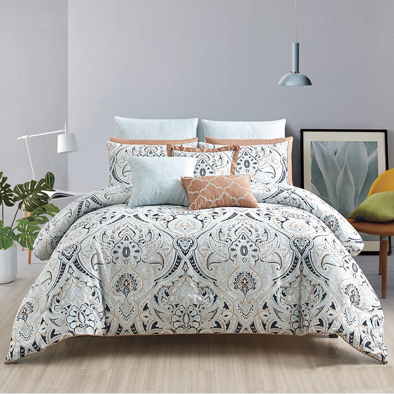 A00002 8PCS morden print comforter set