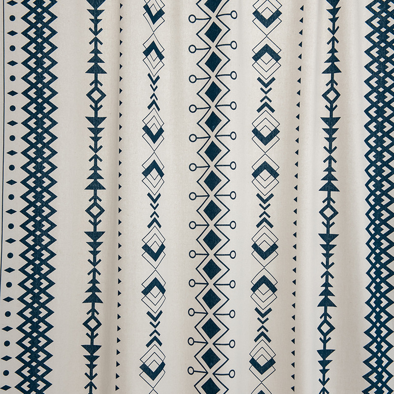 H00003 cotton and linen printed curtains, finished in american rural bohemian style