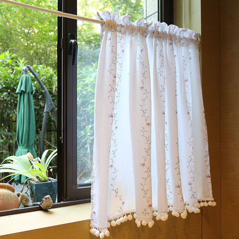H00004 american style rural foreign trade short curtain and half curtain